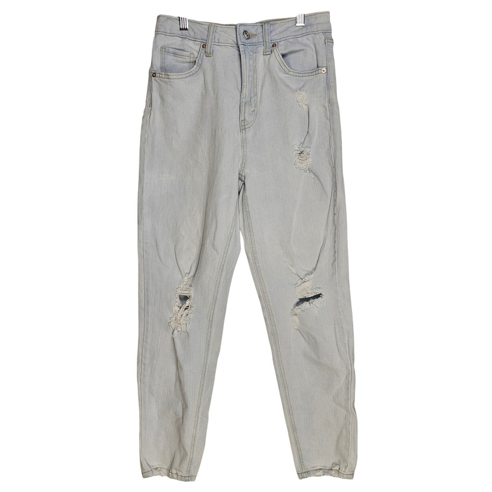 Wild Fable Womens Light Wash Distressed High Rise Mom Jeans Size 4 - Picture 1 of 5